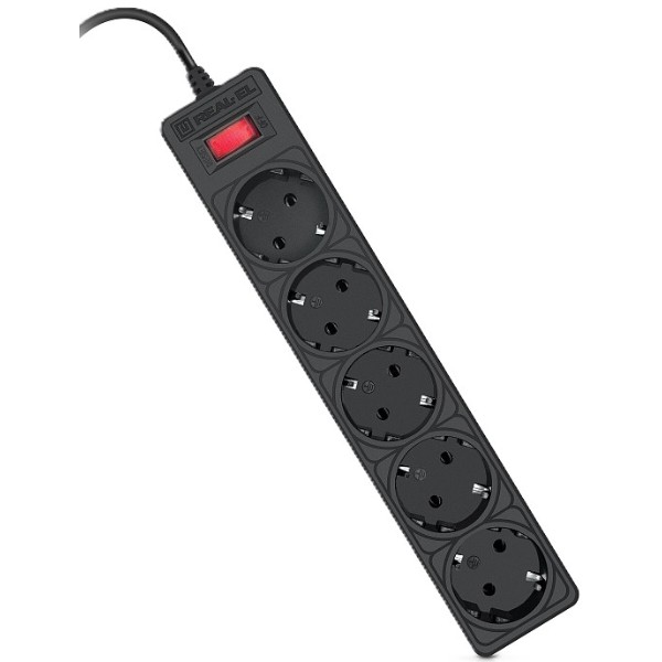 Фото - Сетевой фильтр REAL-EL RS-Protect 505 5 м Black (EL122300046)